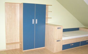 Dětský pokoj - lamino javor a modrá 5 | Nabídka - Kompletní zařízení interiéru - Studentské a dětské pokoje