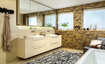 Návrhy koupelen | Realizovaný návrh koupelny s tapetou